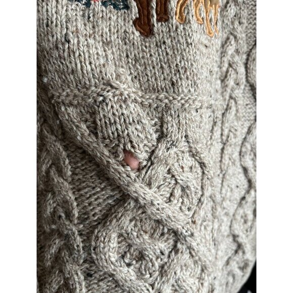 ACORN 90s Vintage Made in U.K New Wool Chucky Knit sweater Sz L - Picture 4 of 11